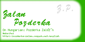 zalan pozderka business card